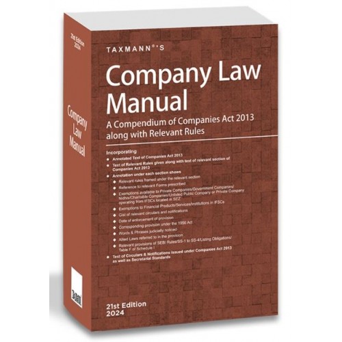 Taxmann's Company Law Manual by Taxmann's Editorial Board [Edn. 2024]